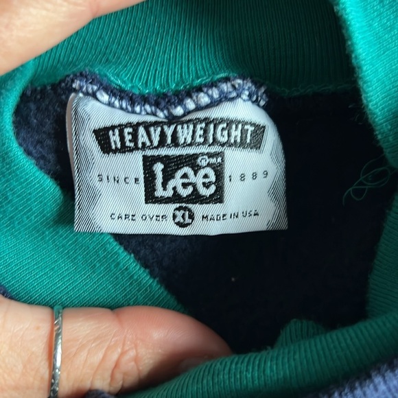 Vintage Heavy Weight Lee Double Crew Neck Virginia Sweatshirt XL - Picture 6 of 7